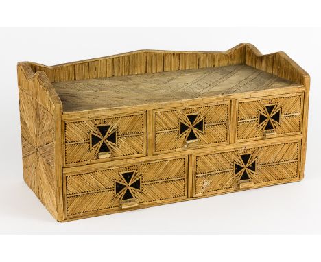 GERMAN P.O.W. JEWELRY BOXA most impressive German-made piece of P.O.W. art, a tabletop jewelry box constructed with several t