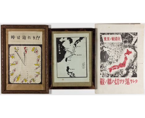 AMERICAN ANTI-JAPANESE PROPAGANDA LEAFLETSGood group of three air-dropped leaflets, aimed at demoralizing the citizens of mai