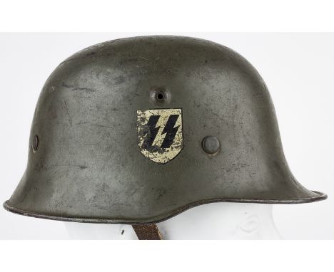 SS/SD M34 MEDIUM DUTY HELMETRare SS/SD M34 medium duty lightweight helmet, the type primarily worn by SS/ SD personnel during
