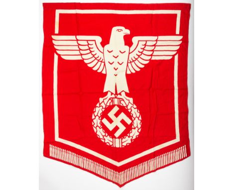 STATE SERVIVE HANGING BANNERCloth banner, 31" x 38", a light cotton/rayon hanging banner from an unknown organization, remini