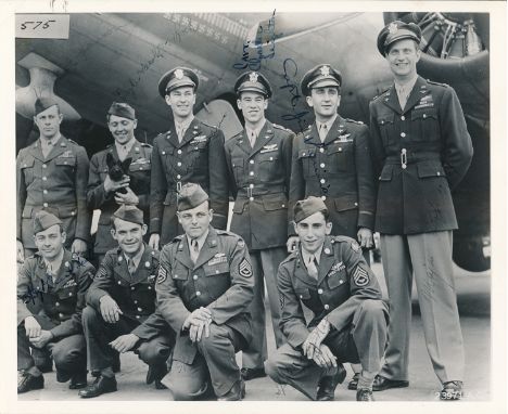 'MEMPHIS BELLE" CREW SIGNED PHOTOS.P., 8" x 10" b/w, depicting the crew of the "Memphis Belle", one of the first B-17 bombers