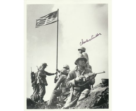 CHARLES W. LINDBERG(1920 - 2007) Marine who was part of the combat patrol that climbed Mount Suribachi and raised the first o