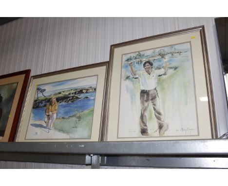 M Kenyon, two limited edition prints of Golfers