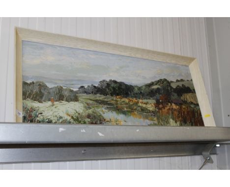 M Woodman, oil on board as study of Sussex 