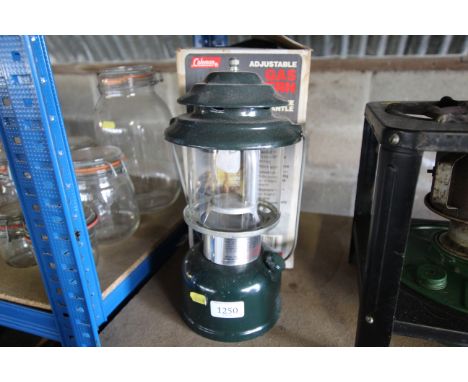 A Coleman adjustable gas lantern with original box 