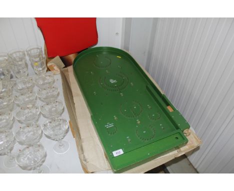 A bagatelle board 