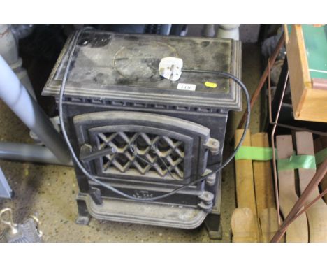 A cast iron electric fireplace 