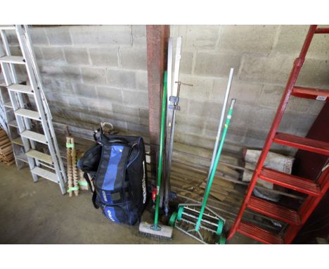 Three Record 135 sash clamps; two others and a Addiss broom