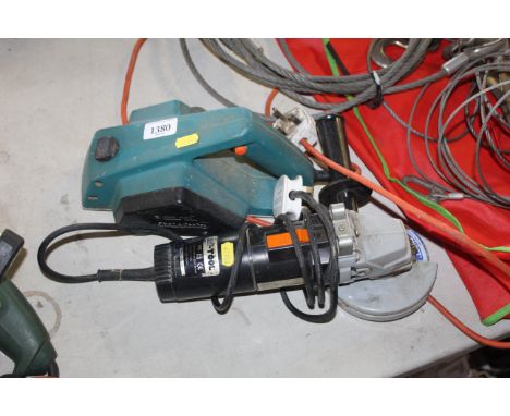 A Black & Decker DN710/D6 electric plainer and a Nu-Tool angle grinder 