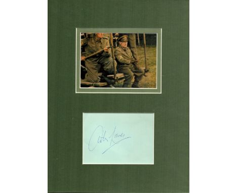 Arthur Lowe signed Album page mounted Approx. 4.5x3.25 Inch include colour photo 5x3.75 Inch mounted Overall size 11.75x8.5 I