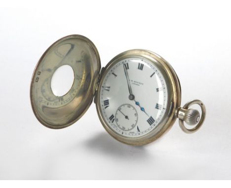 POCKET WATCH. A J.W. Benson, London silver half hunter pocket watch. The case hallmarked for London 1875.  All watches in thi