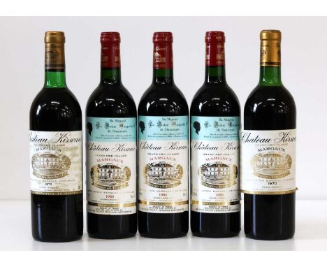5 Bottles Chateau Kirwan Grand Cru Classe Margaux 5 Bottles Chateau Kirwan Grand Cru Classe Margaux 3 bottles Vintage 1986 (a