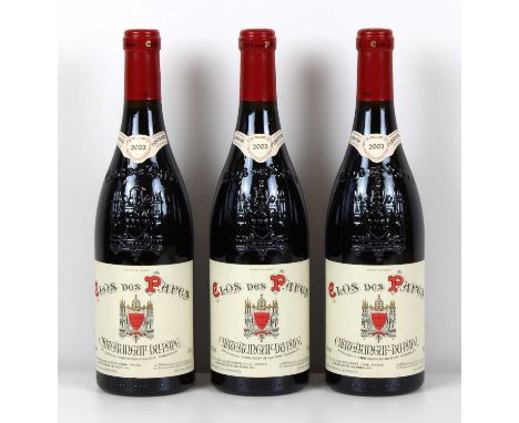 3 Bottles Chateauneuf du Pape Paul Avril ‘Clos des Papes’ Vintage 2003 3 Bottles Chateauneuf du Pape Paul Avril ‘Clos des Pap