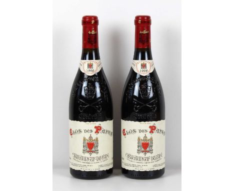 2 Bottles Chateauneuf du Pape Paul Avril ‘Clos des Papes’ Vintage 1998 2 Bottles Chateauneuf du Pape Paul Avril ‘Clos des Pap