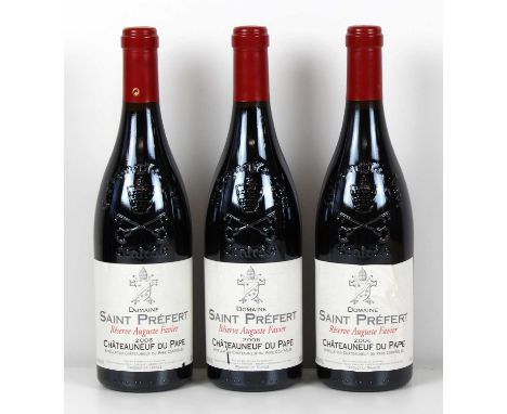 3 Bottles Chateauneuf du Pape Domaine Saint Prefert ‘Reserve Auguste Favier’ Vintage 2006 3 Bottles Chateauneuf du Pape Domai