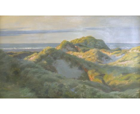 Frederiksen, Aksel -- Dünen an der Küste von Skagen.Öl auf Leinwand. 41 x 68,5 cm. Unten rechts signiert "Aksel Frederiksen",