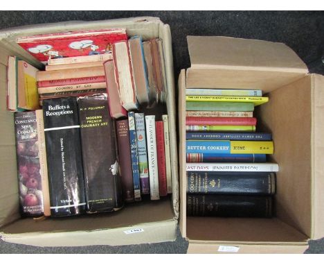 Two boxes of vintage cookery books, including Constance Spry, Anna Olsson-coombs, Elizabeth David paperback, Elizabeth Craig 