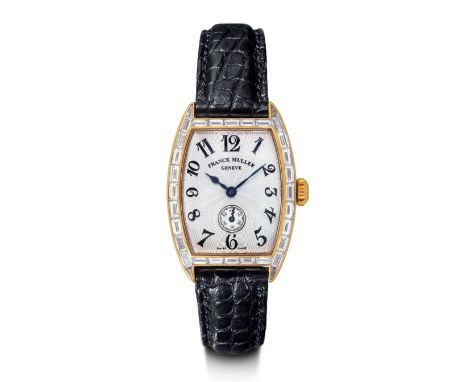 Franck Muller, sehr attraktive Diamantdamenuhr "Cintrée Curvex".Roségold 750.D 35 x 25 mm.Referenz Nr: 1750 S6 BAGGehäuse Nr: