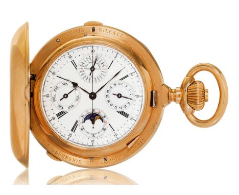 Piguet & Bachmann, extrem seltene Grand Complication in aussergewöhnlich guter Erhaltung, ca. 1880.Roségold 750.D 59 mm.Diese