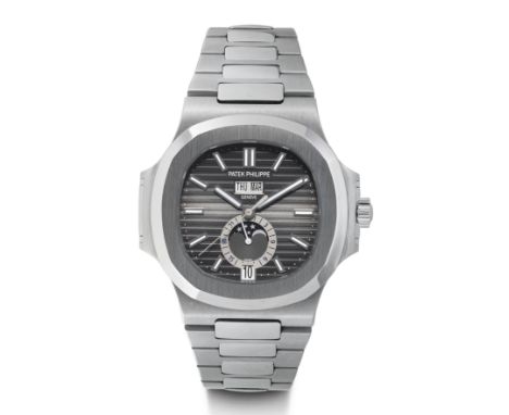 Patek Philippe. Sehr seltene "Nautilus Jahreskalender", 2013.Edelstahl.D 40,5 mm.Von allen Nautilus-Modellen mit Zusatzindika