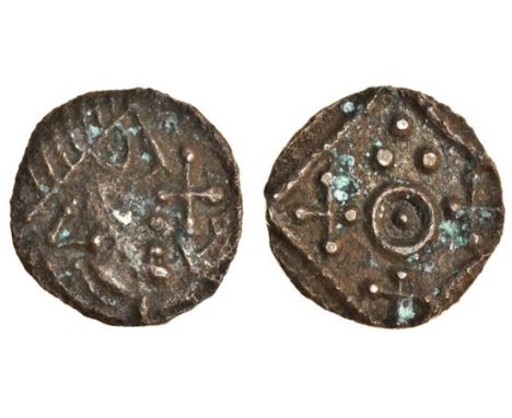 Anglo-Saxon, Sceatta (2), 0.82g., secondary phase, c.710-c.760, series H, Hamwic issues, type 48, whorl of three ?wolves head