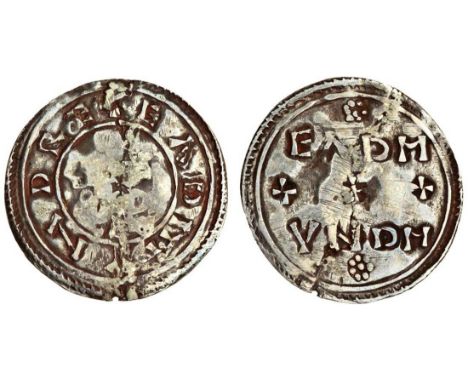 Eadmund (939-46), Penny (3), 1.21g., North West, HT1, Dudig, +EADMVND REX, rev. DVDI/G IIOE (N.688; S.1105), edge loss, crack