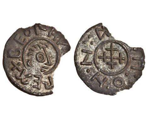 Mercia, Beornwulf (823-25), Penny, 1.13g., East Anglian mint, Monne, +BEORNV[..]RE M, head right, rev. MONNE[..], last letter