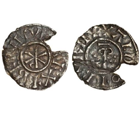 Mercia, Berhtwulf (840-52), non-portrait types, Penny, 0.76g., London, Burnwald, +BERHTVV[.]REX, chi rho in inner circle, rev