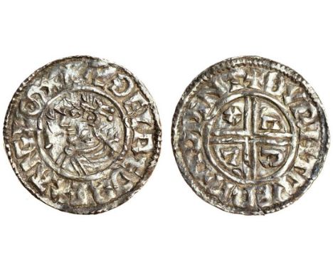 Aethelred II (978-1016), Penny, 1.66g, Late Transitional Crux type, Winchester, Byrhtm&#198;r, diademed bust, no sceptre left