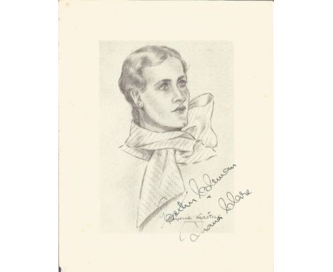 Diana Clare signed 6x5 pencil portrait illustration. TV Film autograph. Good condition Est.