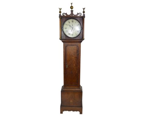 Deacon, Leicester, George III longcase clock with circular face with Roman and Arabic numerals and subsidiary seconds dial se