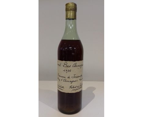 Domaine de Jouanda Grand Bas Armagnac 1925 (u. 5.5cms below badly creased &amp; loose capsule - branded 'R. de Poyferré - Ort