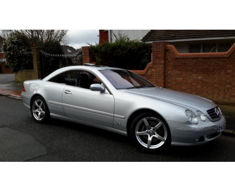 A 2002 Mercedes-Benz 500CL coupé, registration number NA02 TBV, brilliant silver. This luxurious coupé is lavishly equipped w