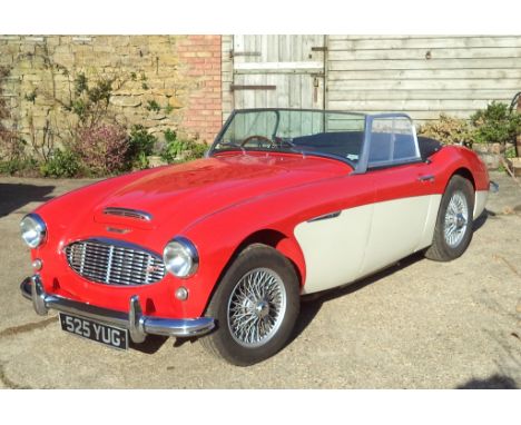 A 1957 Austin Healey 100/6, registration number 525 YUG, chassis number BN4L-O-35815, engine number 26D763760H, Colorado red 