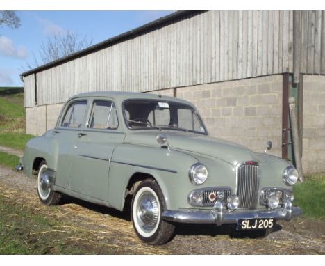 A 1955 Humber Hawk historic rally car, registration number SLJ 205, Mist green. This Humber Hawk has been in the current owne