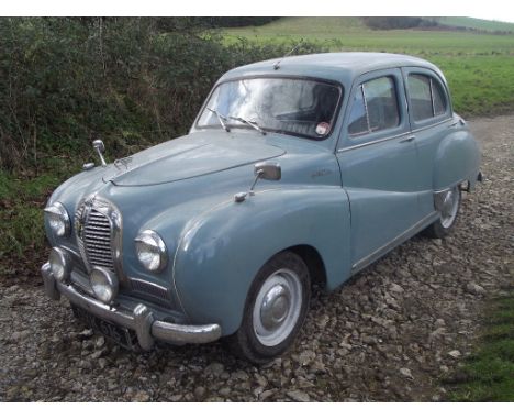 A 1954 Austin A40 Somerset, registration number OXK 616, grey/blue. This A40 has been in the vendor's possession for over 35 