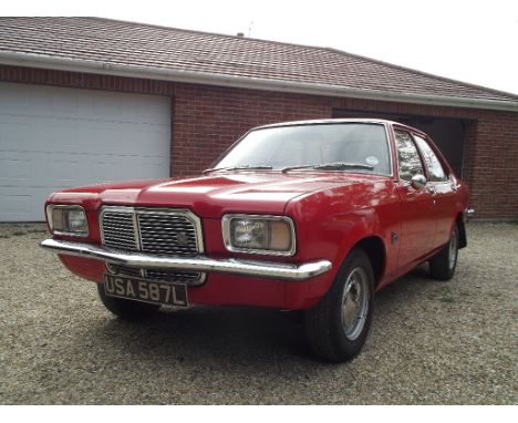 A 1972 Vauxhall Victor FE, registration number USA 587L, red. Believed 31,000 miles from new, this four owner Victor is accor