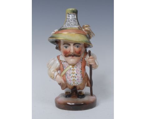 A Royal Crown Derby Mansion House dwarf,  richly attired in 17th century cavalier costume, wearing a floral waistcoat pointed