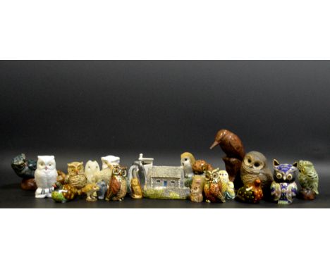 Ceramics - a Poole pottery Owl; a Staffordshire Sheep; a Continental bisque porcelain novelty Lavatory figural group;  etc qt