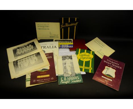 Cricket - two autograph books, including Don Bradman, Ritchie Benaud, Sir Len Hutton; Tour Programmes, Australia, West Indies
