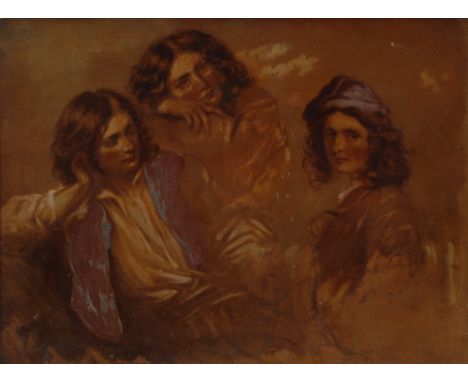 Richard Buckner (fl.1820 - 1877)Portrait Study of a Young Gentleman, in three posessigned, oil on panel, 27cm x 36cm