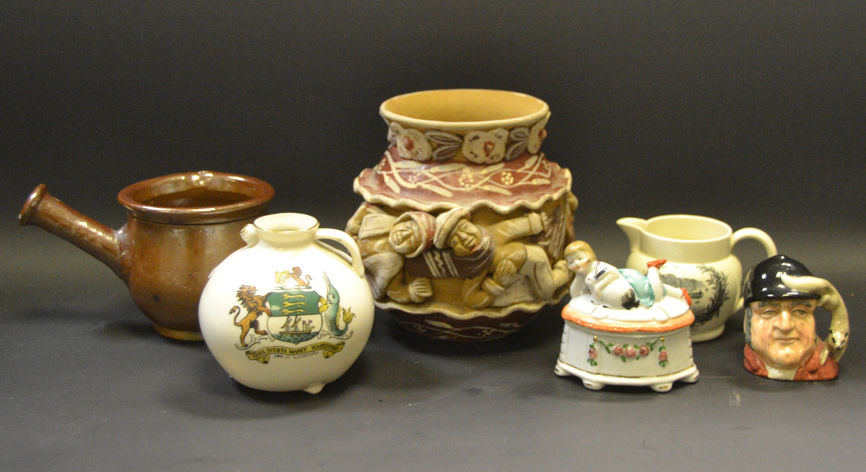 Ceramics W H Goss crested ware ovoid jar , Arms of Waterford; Rex