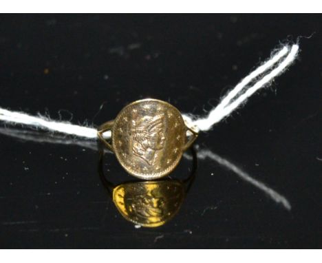 A Republic of Canada 1 Dollar 1853 ring , 1.3g