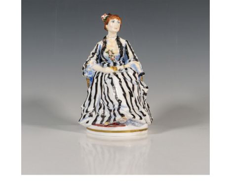 Limited edition of the Royal Worcester Impressionists Series. A hand painted Nini is seated in an ornate chair wearing a blac