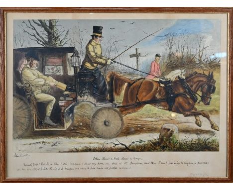 John Leech (1817-1874) - Nine various coloured lithographs - 'The Old Foxhunter', 'Ruggles - Hold hard Master George', 'Don't