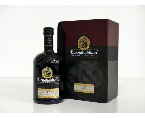 1 70-cl bt Bunnahabhain 25YO Small Batch Single Malt Scotch Whisky 46.3% in wooden presentation case