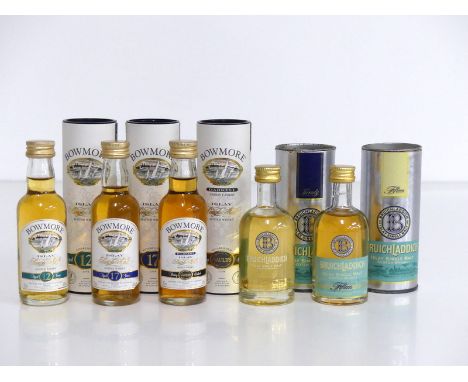 1 5-cl bt Bowmore 12 YO Islay Single Malt Scotch Whisky original tube 1 5-cl bt Bowmore 17 YO Islay Single Malt Scotch Whisky