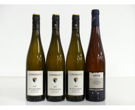 3 bts Gunderloch Rothenberg Nackenheim Riesling Auslese 2005 vsl ntl 1 bt Leitz Rudesheimer Berg Schlossberg Riesling Spätles