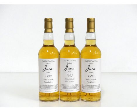 3 bts Jura Single Malt Scotch Whisky 1993 bottled 2010 at cask strength 58.1% Private Owners bottling