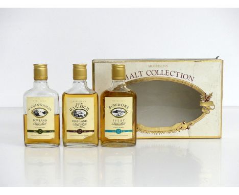 The Morrison Malt Collection of Three 20-cl bts Miniatures in oc:- Auchentoshan 10YO Lowland Single Malt Scotch Whisky 40% ul